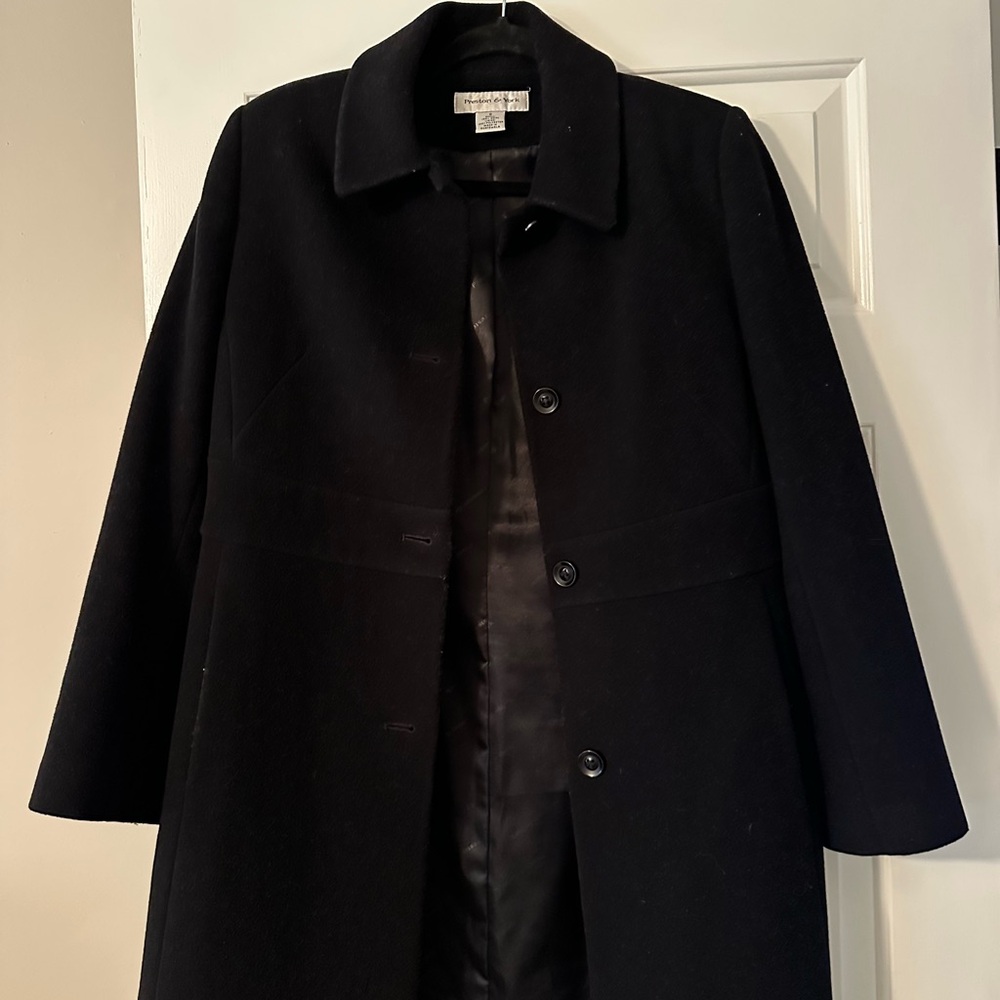 Preston & York Classic Black Wool Coat